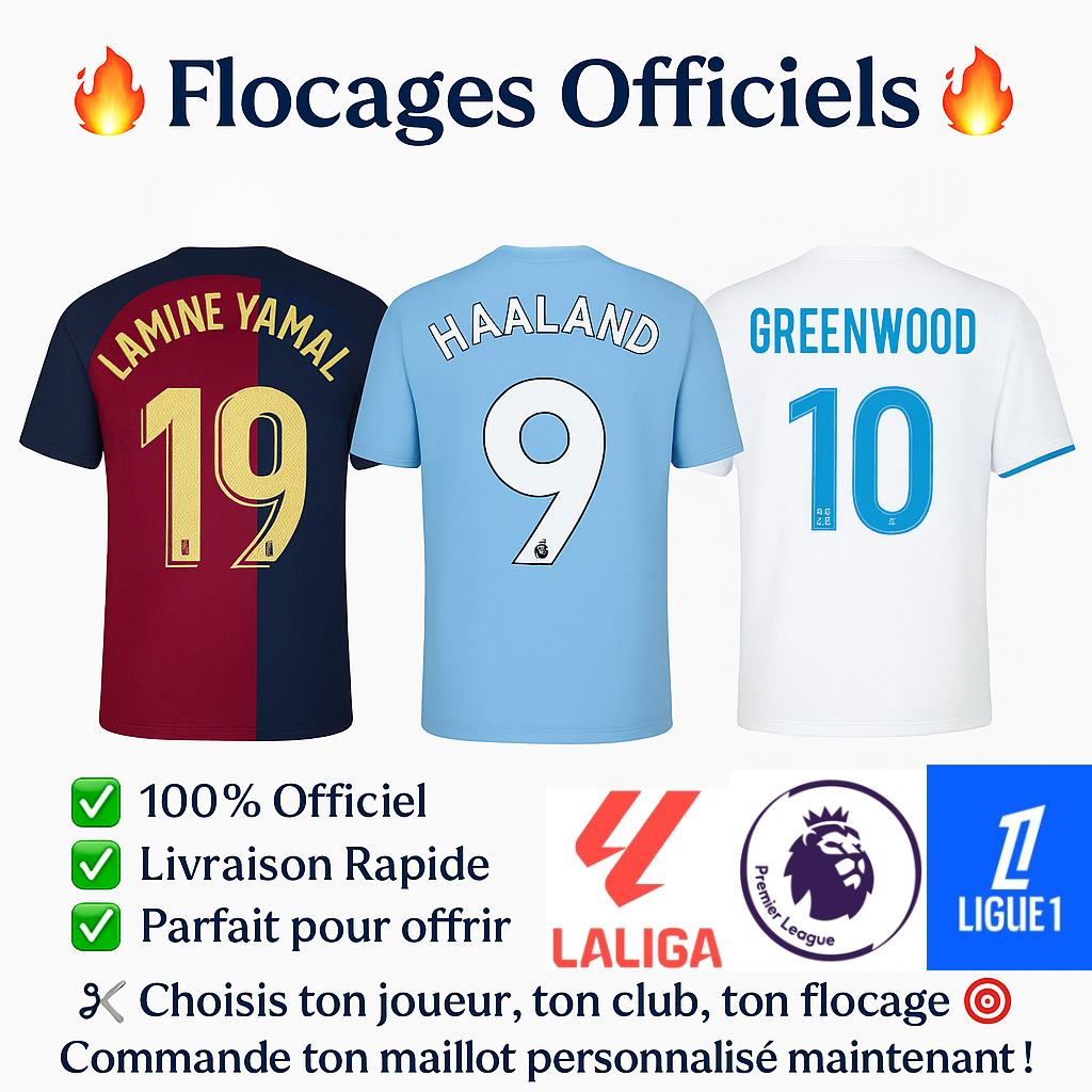 Flocages Officiels – Joueurs & Clubs