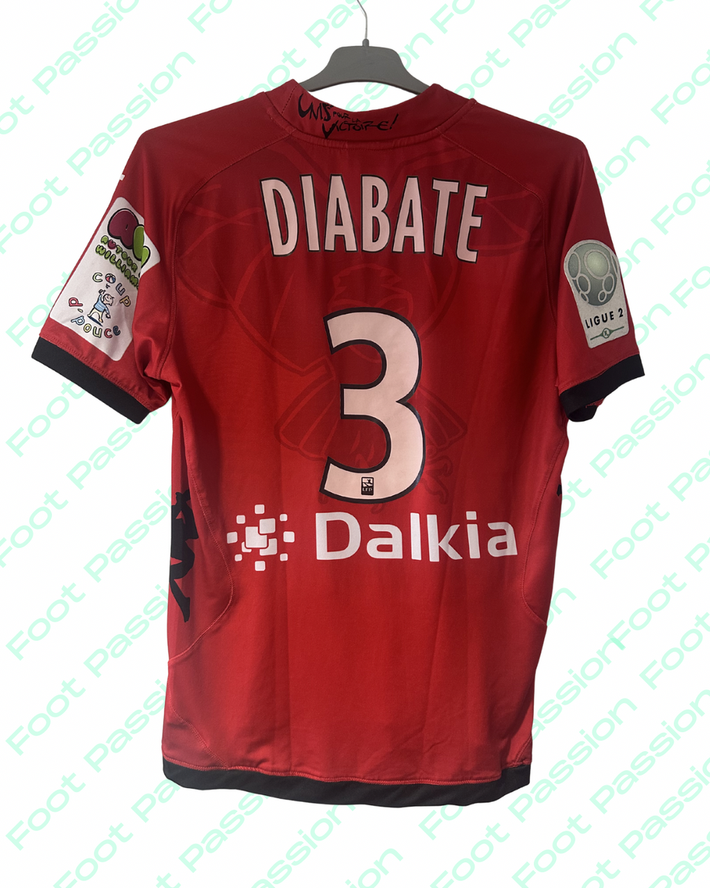 2013/14 - Match issue / Worn - Dijon Home Shirt - Diabate #3 (M) - 7/10