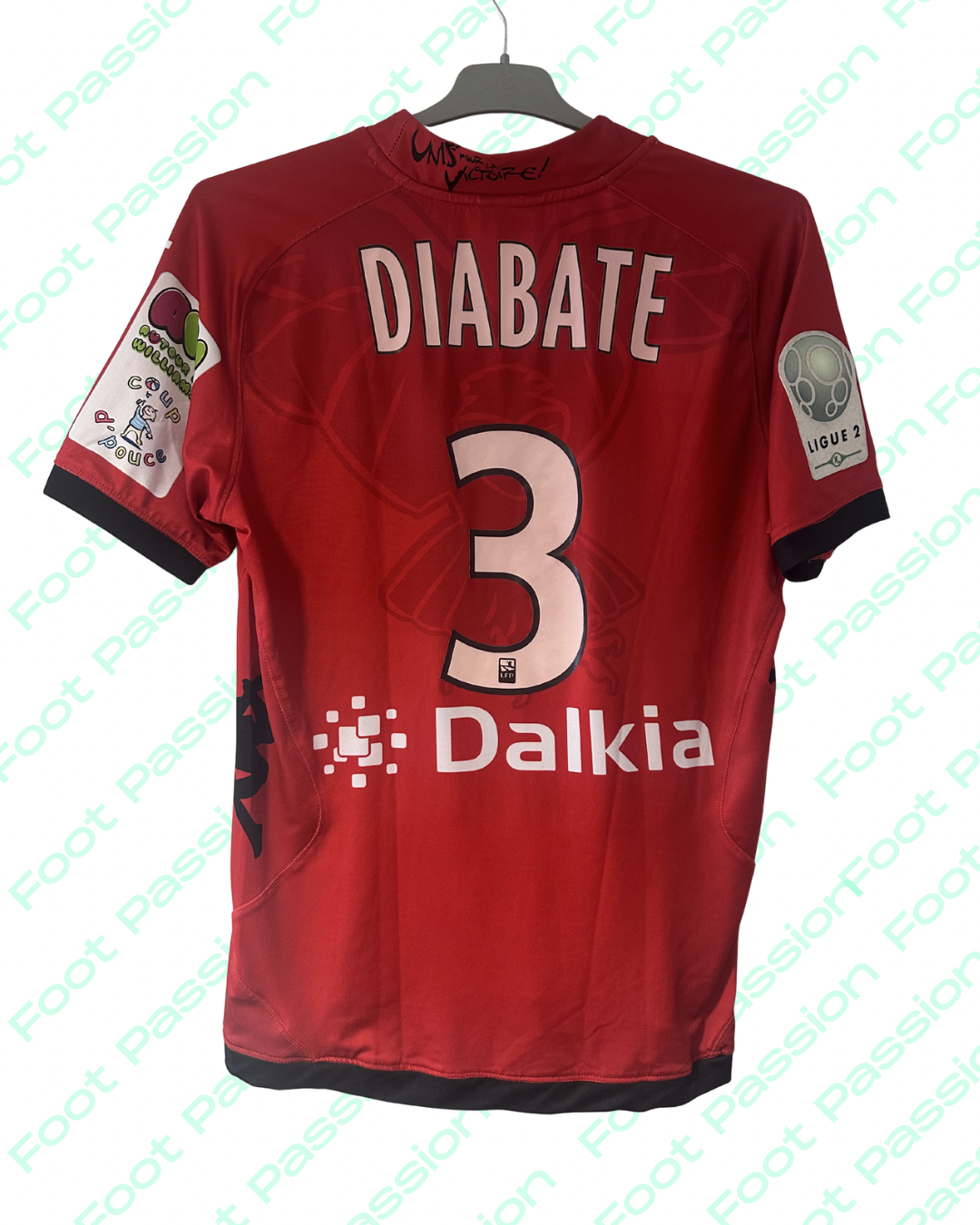 2013/14 - Match issue / Worn - Dijon Home Shirt - Diabate #3 (M) - 7/10
