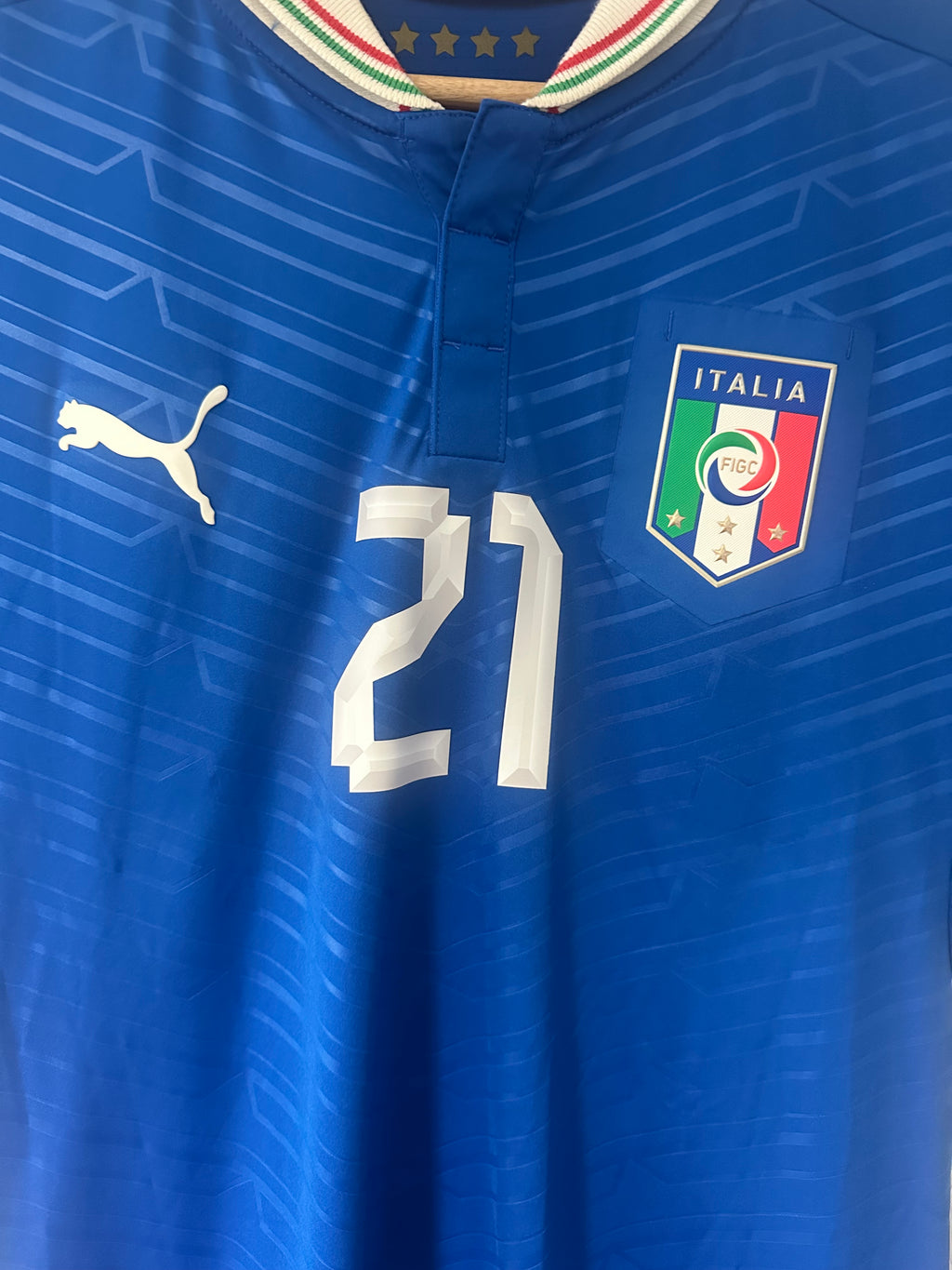 2012 - Italy Home Shirt / Player Issue - Pirlo #21 - 9/10 - (M)