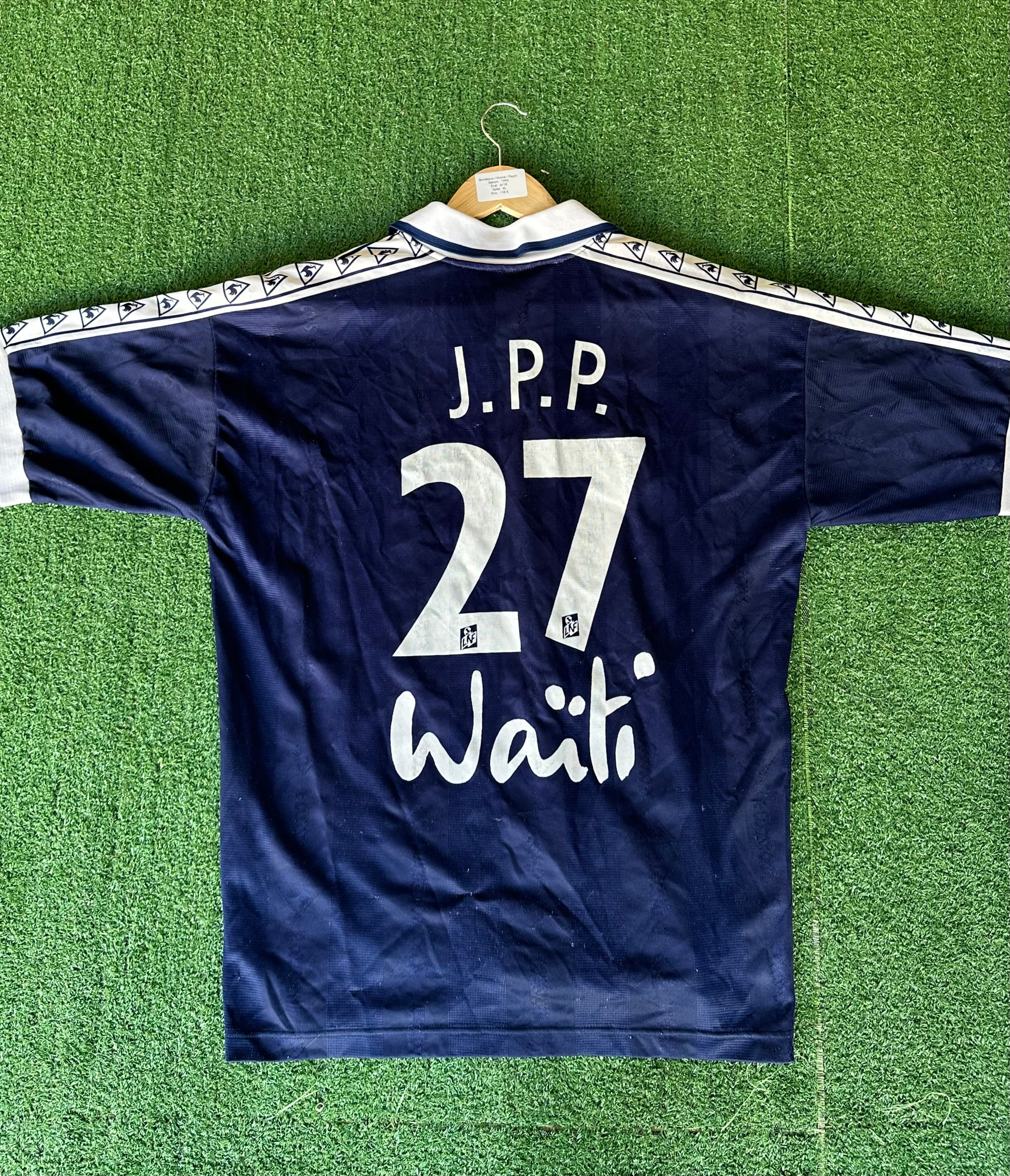 Maillot vintage Bordeaux 1995/96 – J.P.P. #27 – Le Coq Sportif