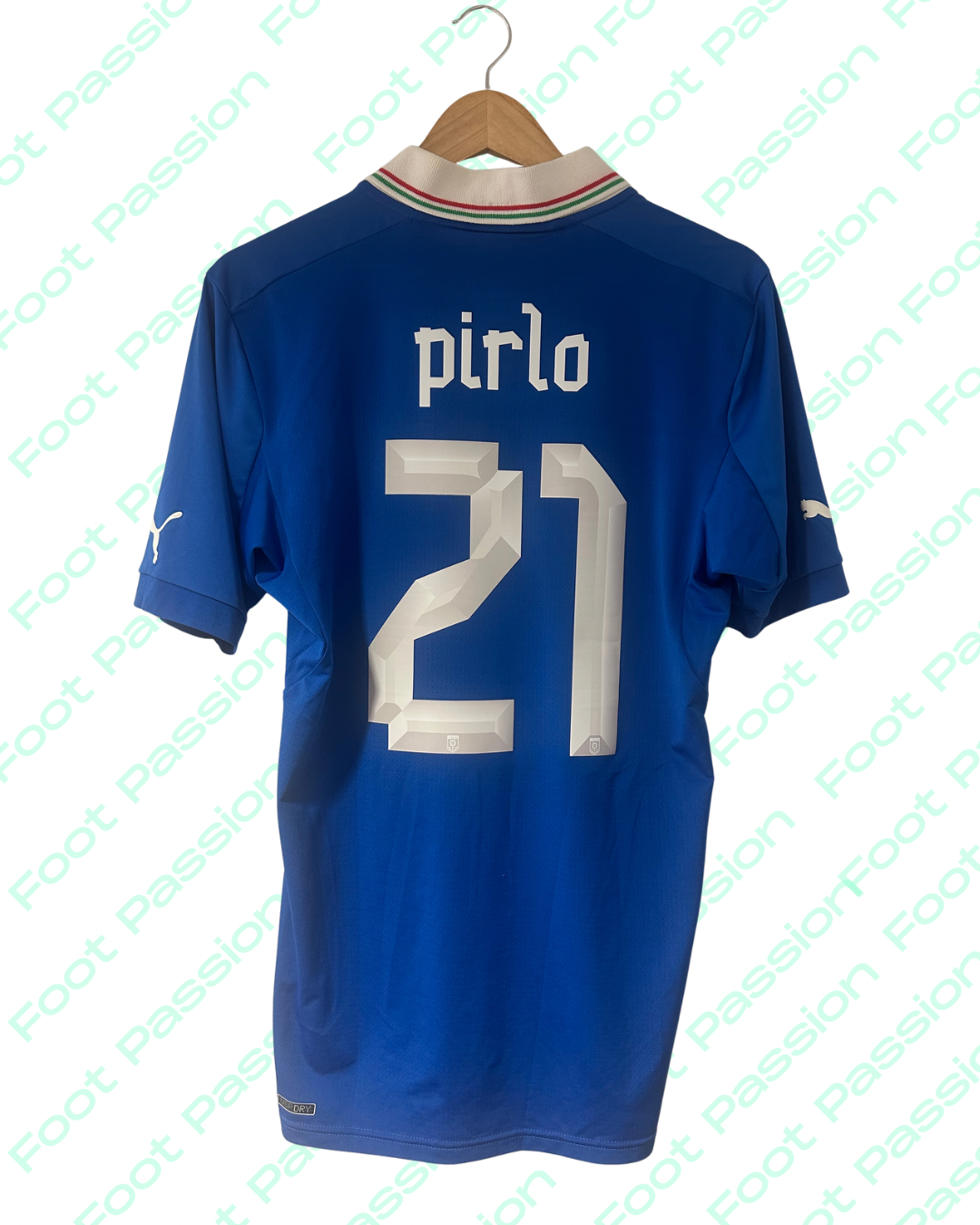 2012 - Italy Home Shirt / Player Issue - Pirlo #21 - 9/10 - (M)
