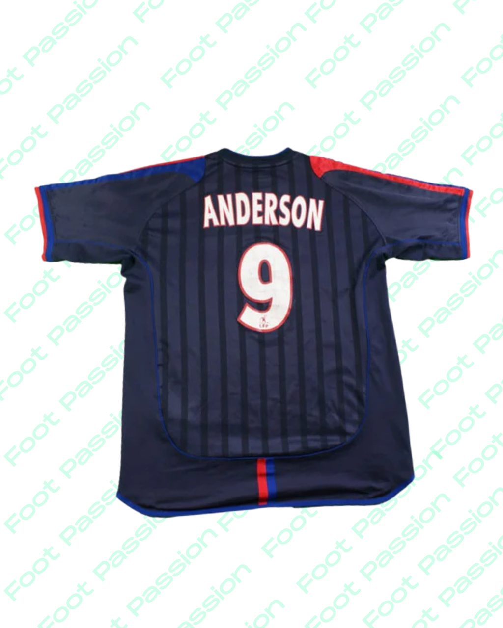 2002/2003 - MAILLOT OLYMPIQUE LYONNAIS EXTÉRIEUR - ANDERSON #9- (XL) - 9/10